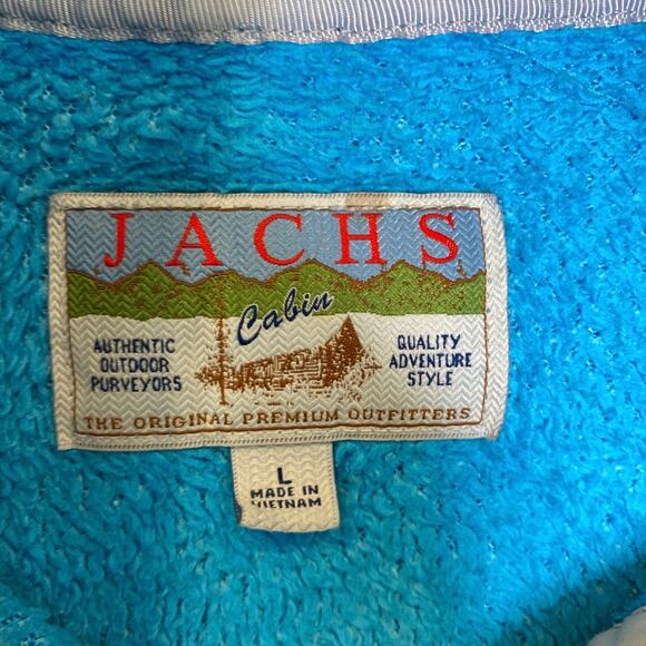 Jachs Cabin Ocean Blue Lightweight Polyester Fleece Pullover Sz Lg Unisex - Picture 3 of 13